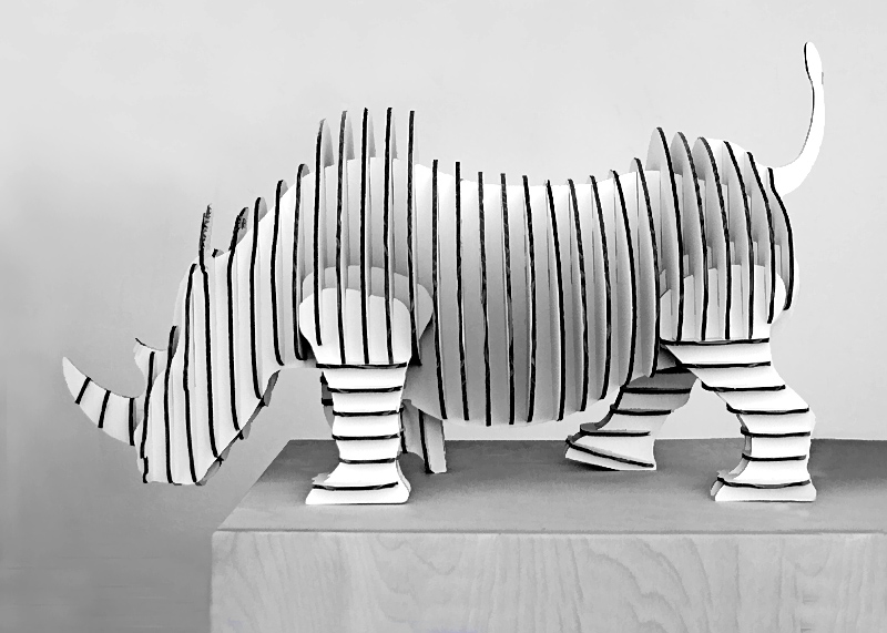 Rhino in Cardboard