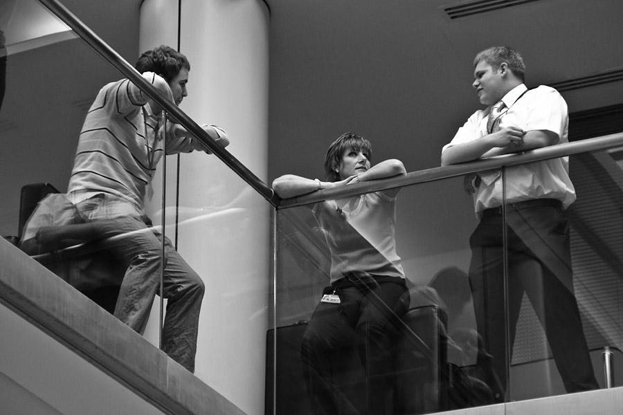 On the balcony
