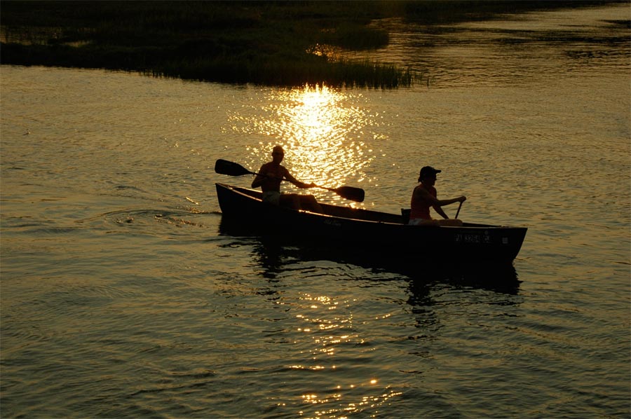 Paddling at Sunset