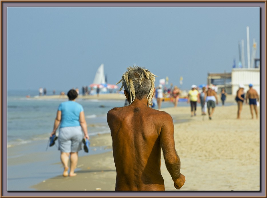 A sunny day on the beach of Tel Aviv