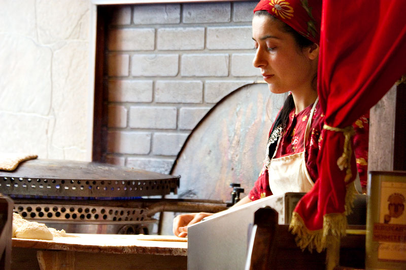 Woman preparing traditional Turkish food