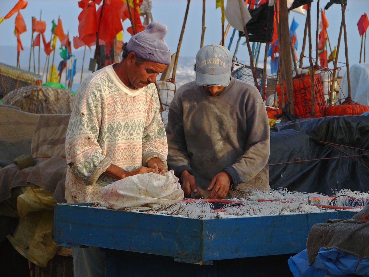 Preparing  the fishing nets