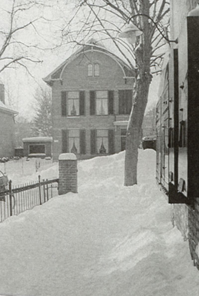 Dad already had been busy shovelling snow to create a way out the door
