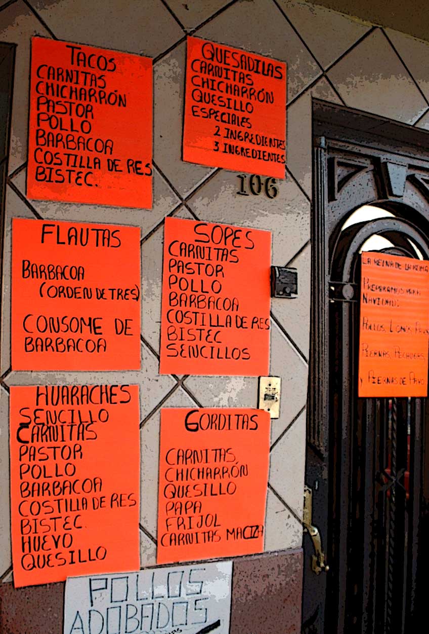 La Reina poster menus, Colonia Roma