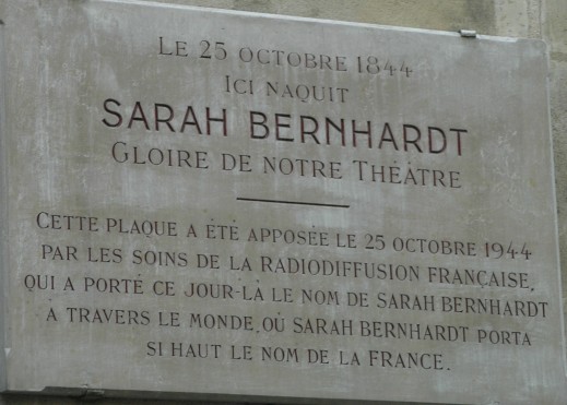 Sarah Bernhardt Plaque