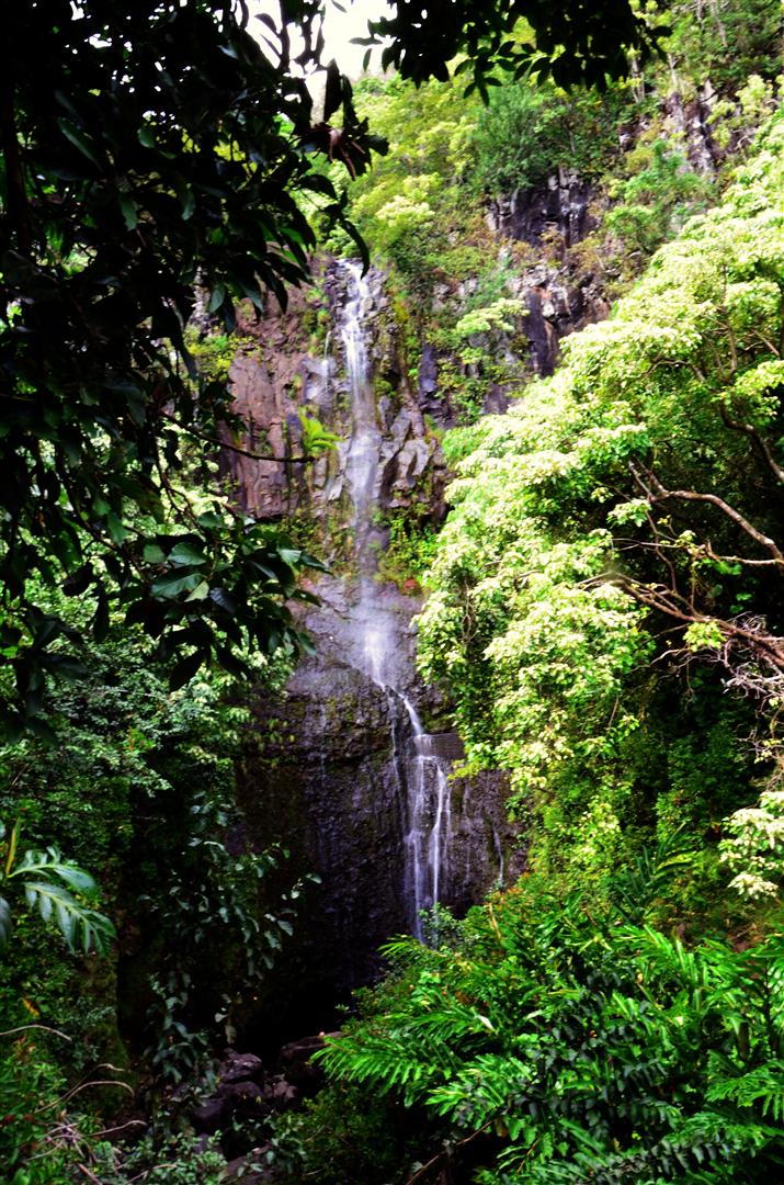 Two-level waterfall into a hidden pool