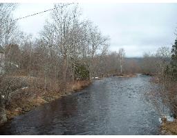 Round Hill Brook in winter or spring (land is to left side)