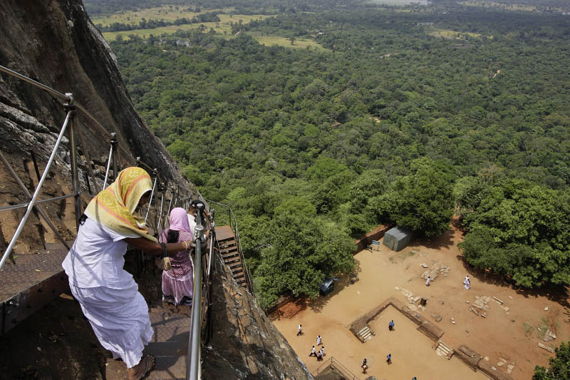 Sigiriya, view from the steps to the fourth terrace