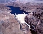 THE MIGHTY HOOVER DAM-LAKE MEAD IN THE BACKGROUND