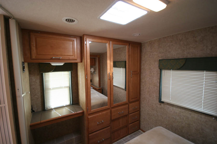 Dressing / Closet area in the bedroom of our RV (Slideout extended)