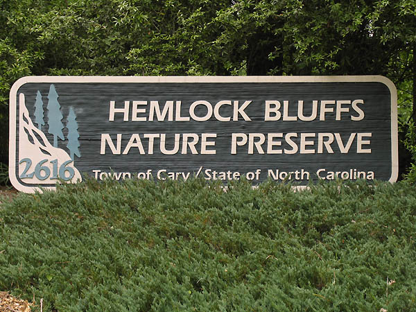 Hemlock Bluffs Entrance Sign