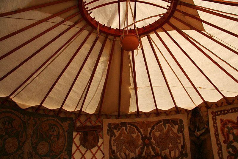 Interior of yurt