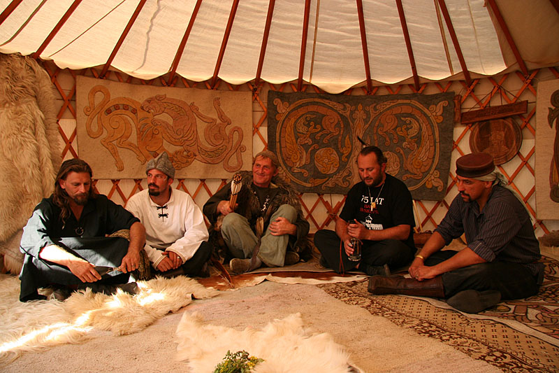 Interior of yurt