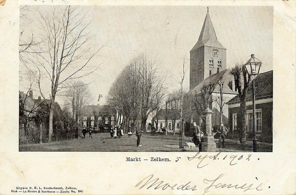 Zelhem, Markt en kerk, circa 1900.jpg