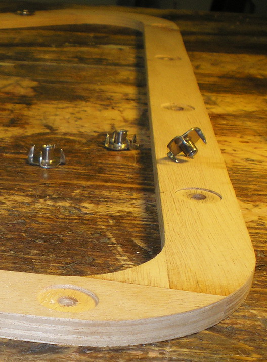 Blind nut recesses will go to the outside.  SS nuts in 10-24 thread.