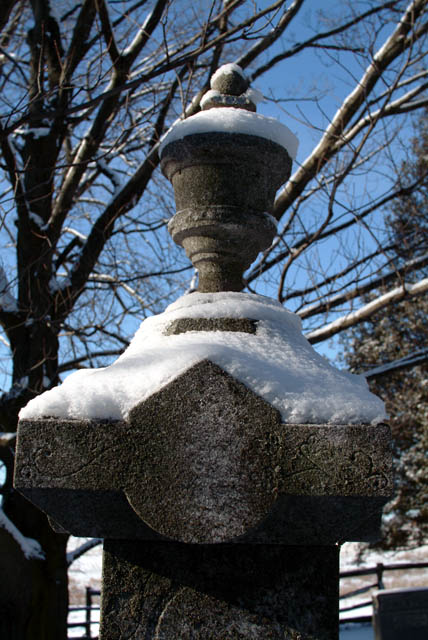 Stone and new snow