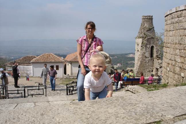 Climbing the steps of Kruja