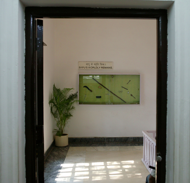 Gandhis worldly possessions, Birla House, Delhi.