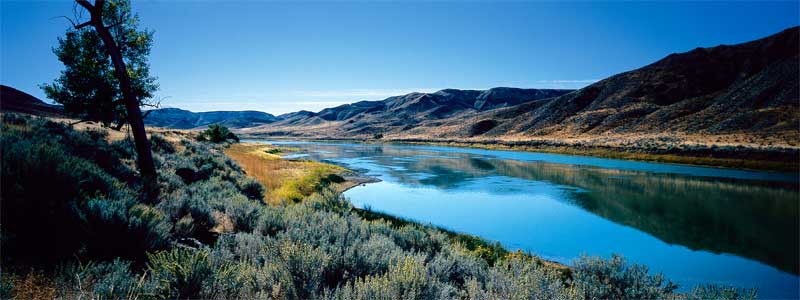 Looking downriver, Missouri River, Montana.