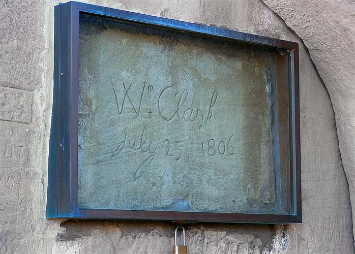 William Clarks inscription at Pompeys Pillar, Montana.