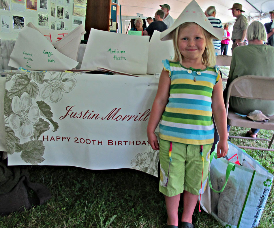 Elisia Modelling the Justin Morrill Birthday Hat