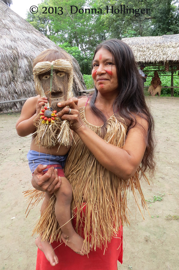 Yagua Mother and Child with Mask