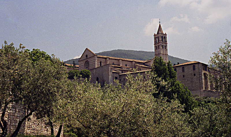 Looking up from the town