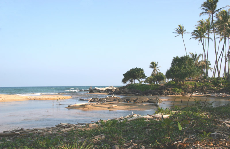 Wailua River meets the Pacific