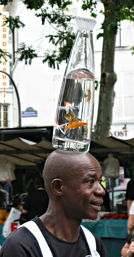 Market Entertainer with Goldfish