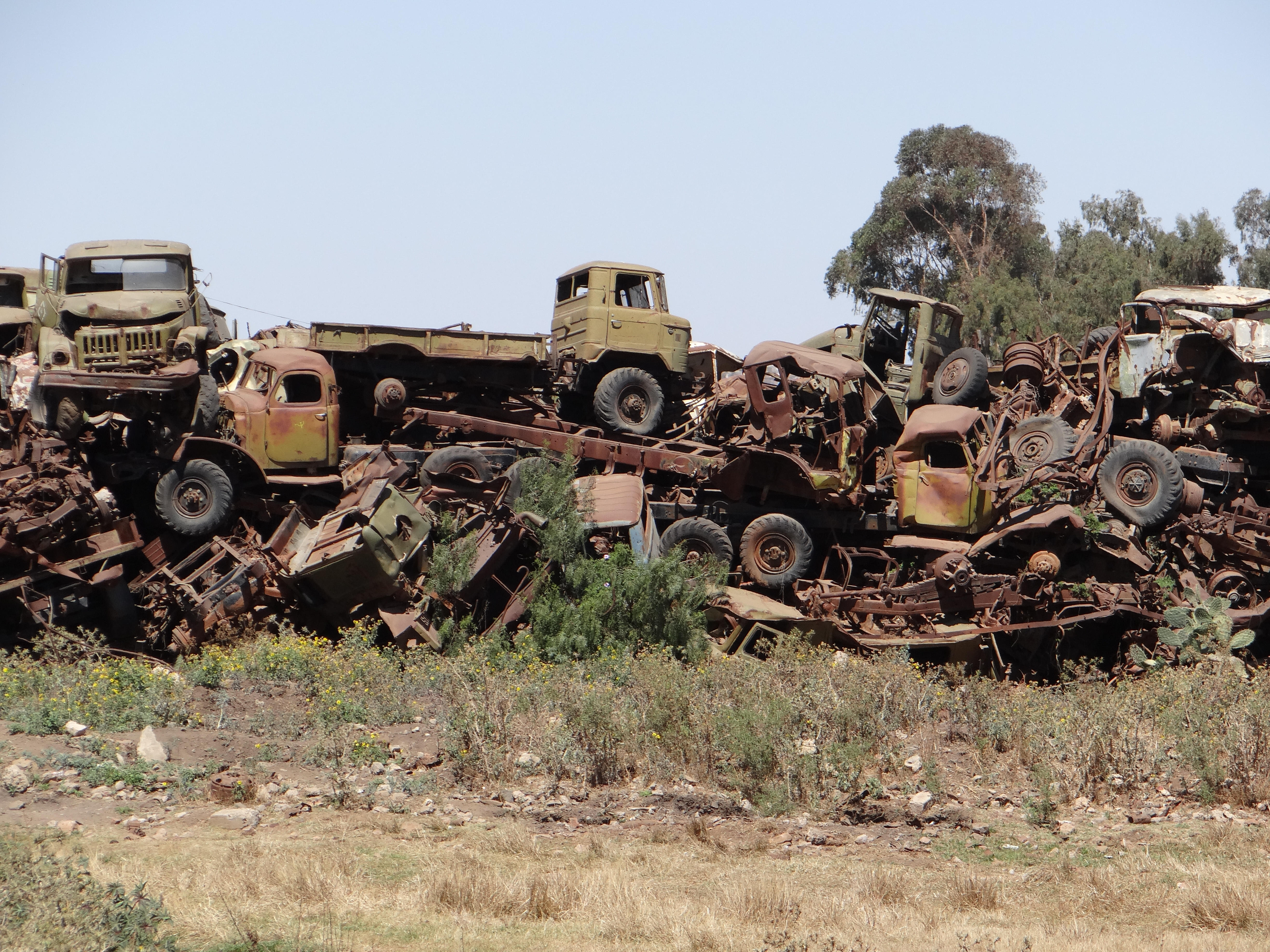 Trash from the war, also waiting to be recycled.