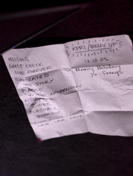 Holiday Show Set List - 2005