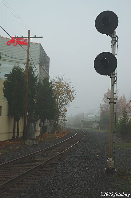 Railroad goes through town