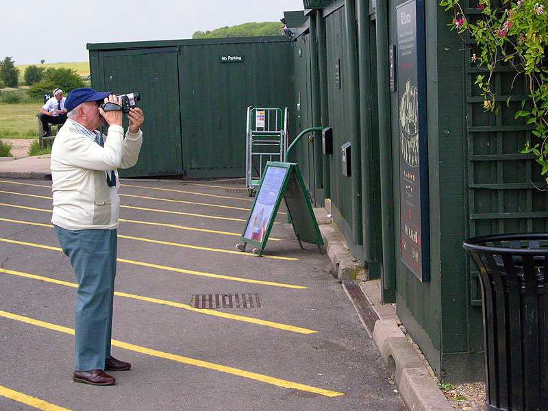 Shooting a sign...