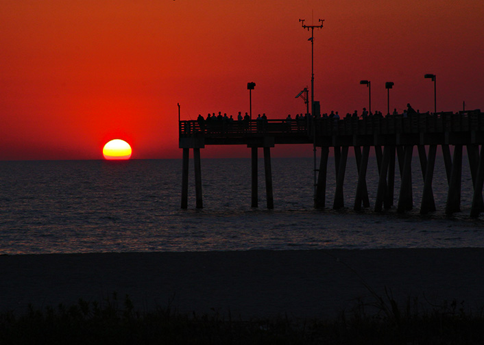 Venice Beach pier at sunset