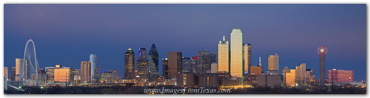 Dallas Skyline Panorama from East of Downtown 40x10