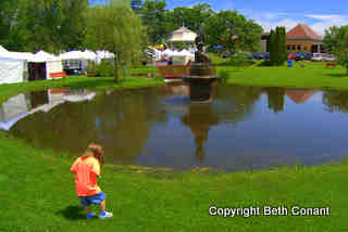Walking back to the car, Lorelei wants to check out this pond.