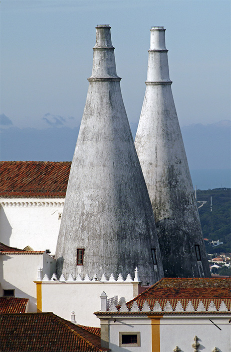 Medieval palace very big twin chimneys!