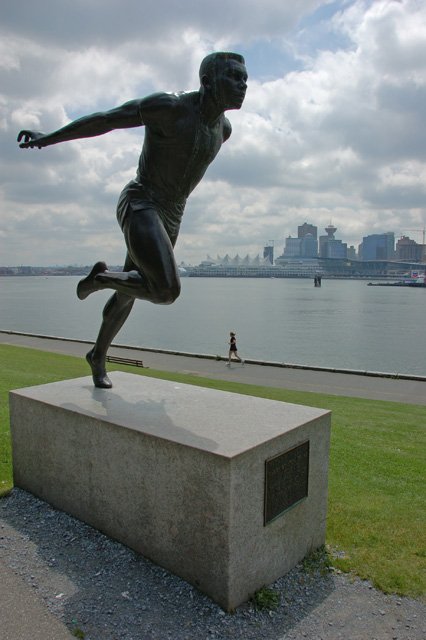 Statue of Harry Jerome, Olympic Champion and World Record Holder (100 yards, 100 meters).