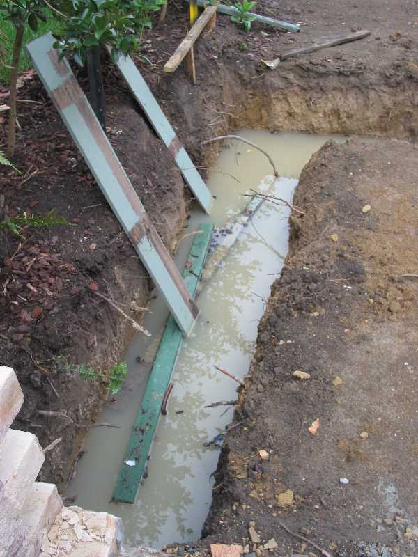 water in the trenches