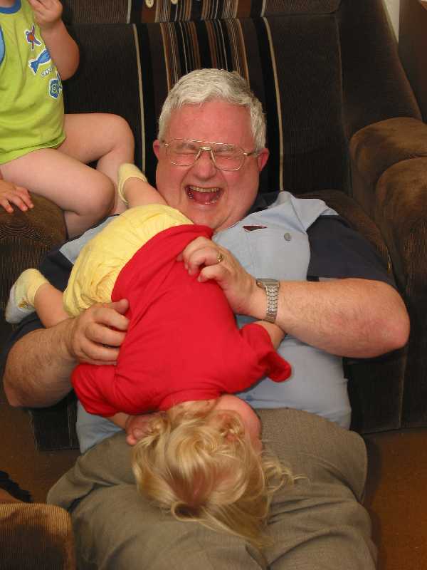 Pa and Bethany wrestling