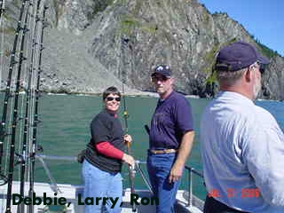 Debbie and Larry fishing for Halibut