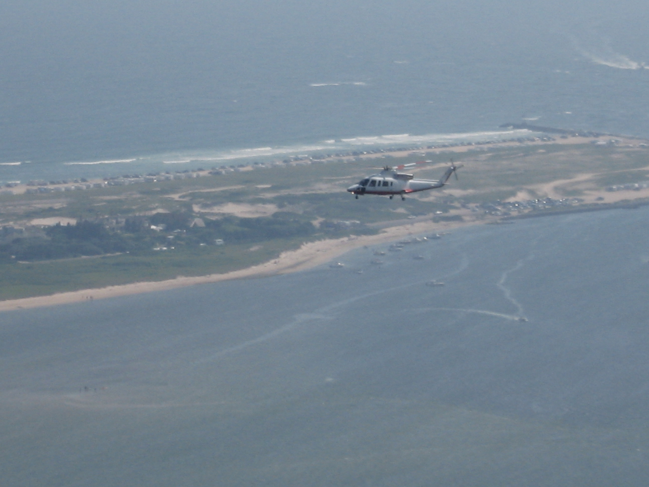 Helicopter approaching Southampton Helipad