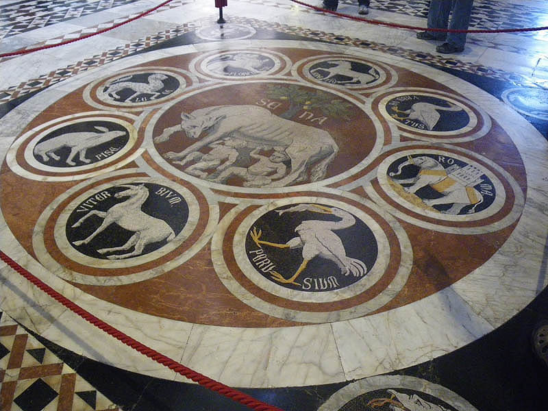 Marble mosaic floor panel, Duomo