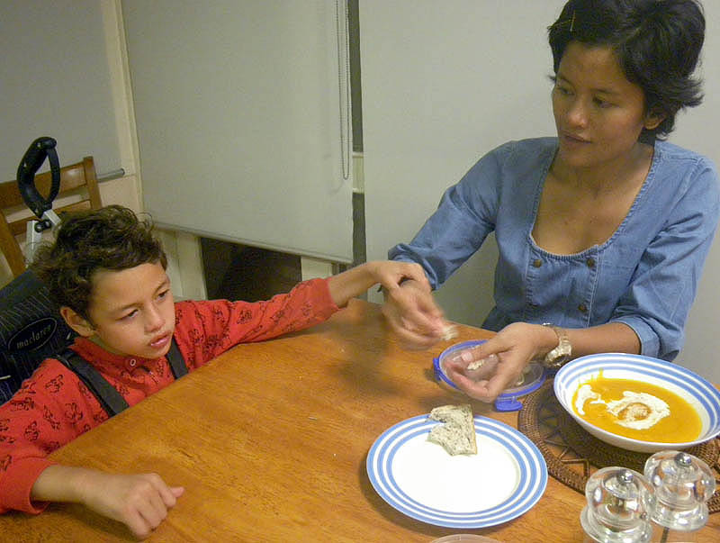 Oliver eating, October 2010