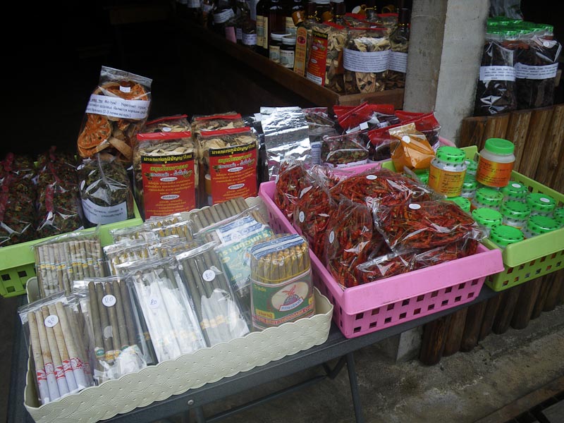 Hin Dat Hot Springs, produce stall for the tourists.