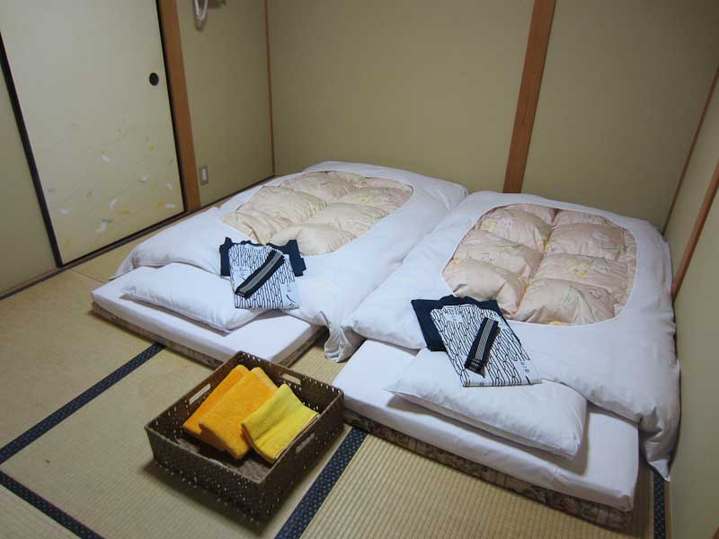 Our Kyoto ryokan (Guest House) - sparse, but with full bathroom 