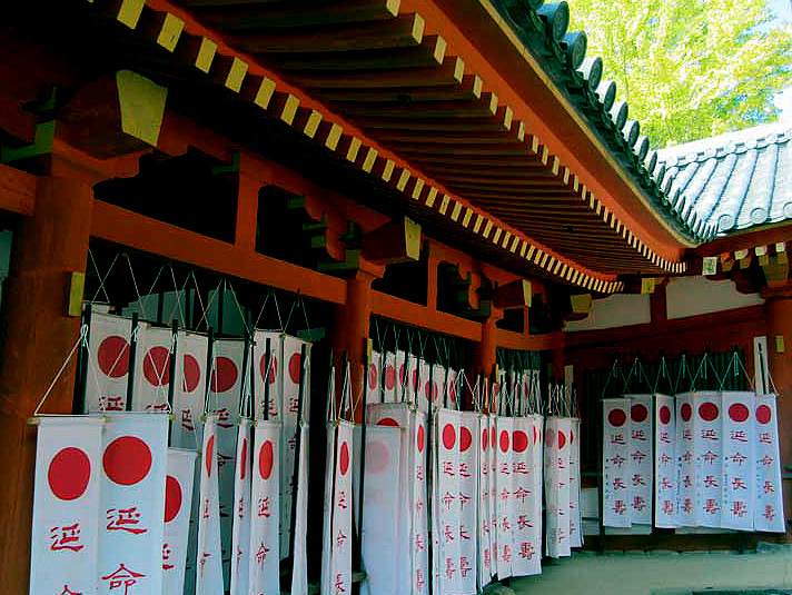 Temple prayer banners,  Nara 