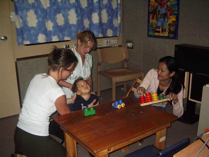 Hearing test at the Eye & Ear Hospital before the operation