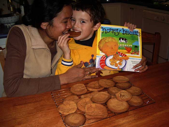 Lachlan made honey biscuits!
