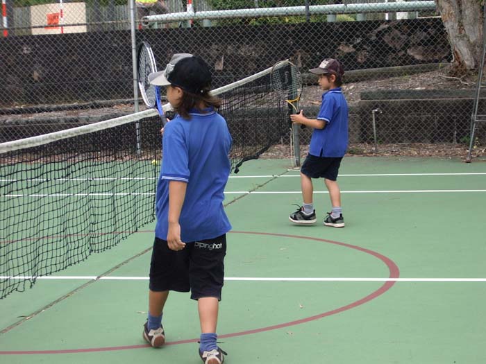 Tennis lessons, April 2006: Volley Practice